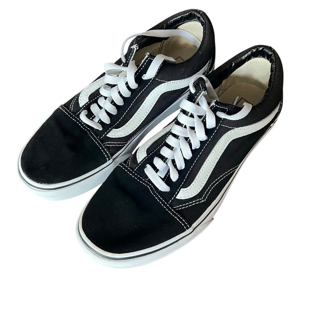 Vans Old Skool Platform Shoes Womens Sz 8.5 Black Skate Canvas Low Top Sneakers